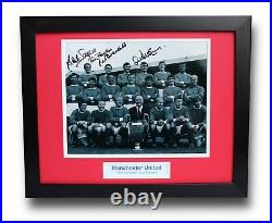 MANCHESTER UNITED 1968 Framed SIGNED Autograph Photo Mount Display COA PROOF