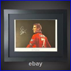 Manchester United Eric'The King' Cantona Signed 20x24 Framed Photo £225