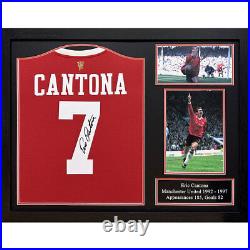 Manchester United FC Cantona Signed Shirt (Framed) Photographic COA Gift Idea