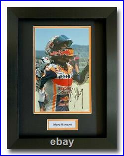 Marc Marquez Hand Signed Framed Photo Display Honda Motogp Autograph