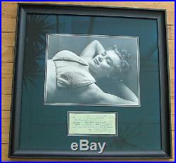 Marilyn Monroe Inscribed and Signed Check & Photo Archivally Framed 1952 PSA COA