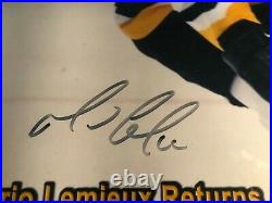 Mario Lemieux SIGNED Framed Photo Triumphant Return 2000 22x26 Penguins NHL