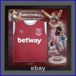 Mark Noble Home Signed West Ham United Football Shirt In Framed Picture Display