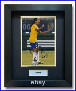 Marta Hand Signed Framed Photo Display Brazil Autograph Football