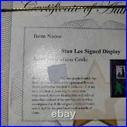 Marvel Stan Lee Framed Montage with 3 x photographic images, signed with full COA