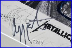 Metallica (4) Hetfield, Burton, Ulrich & Hammett Signed 8.5x11 Framed Photo JSA