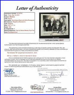 Metallica (4) Hetfield, Burton, Ulrich & Hammett Signed 8.5x11 Framed Photo JSA