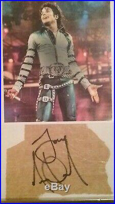 Michael Jackson Authentic Autographed Signed Paper Cut with Photograph in Frame