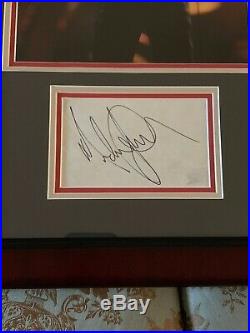 Michael Jackson Autographed Framed Photograph with Signed Cut 3 x 4 7/8 JSA LOA