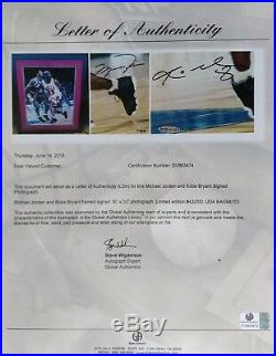 Michael Jordan / Kobe Bryant Signed Framed 16 x 20 UDA & LOA Global Authentics