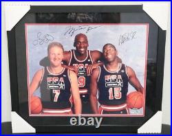 Michael Jordan, Larry Bird, & Magic Johnson 1992 Dream Team Autographed Picture