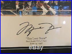 Michael Jordan Last Shot 36x22 Custom Framed. Uda Coa Bulls Signed Autographed