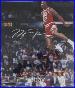 Michael Jordan Signed 16x20 Dunk Contest Photo Framed 27x23 UDA Hologram AUTO