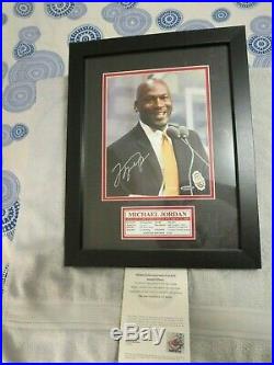 Michael Jordan Signed Framed 14x18 Photo, Upper Deck Coa, Lmt Ed # 3 Of 123 $$$$