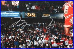 Michael Jordan Signed Framed Photo Bulls Hof Ud Sticker Pc1603