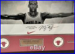 Michael Jordan Signed Wings Poster Rare Multiple COA Framed Glassed