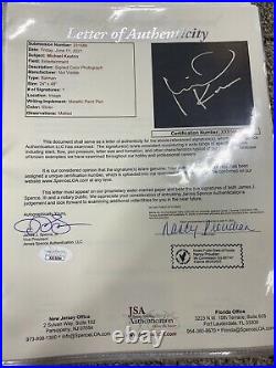 Michael Keaton Signed 49.5x25.25 Framed Batman Batsuit Armory Photo JSA LOA
