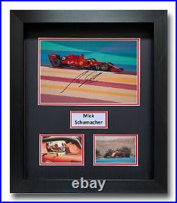 Mick Schumacher Hand Signed Framed Photo Display Ferrari F1 Autograph