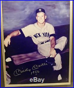 Mickey Mantle Autographed Signed Framed 11x14 Gallo Photo Yankees 1956 Y20320