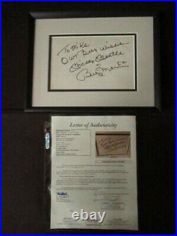 Mickey Mantle Billy Martin Signed Autograph 8x5.5 Paper Cut Framed Jsa Loa Ph816