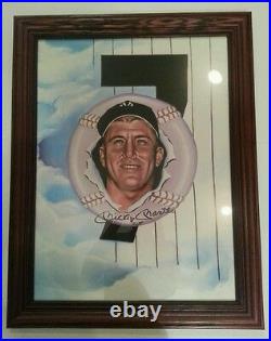 Mickey Mantle Framed 18x24 Signed Autographed Lithograph Yankees JSA HOF MLB