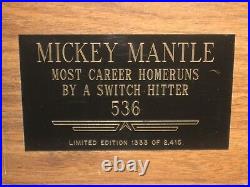 Mickey Mantle Hof Signed Autographed Plaque Framed 8x10 Record Breaker Photo Psa