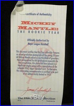 Mickey Mantle Signed 8x10 Autograph Framed & Matted Scoreboard/Hamilton COA