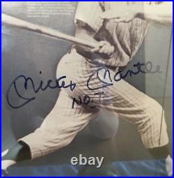Mickey Mantle Signed Baseball Ball And Autographed Framed Picture