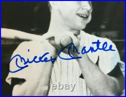 Mickey Mantle Willie Mays signed 8x10 photo framed 2 Mint auto HOF PSA LOA