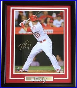 Mike Trout Signed Framed Los Angeles Angels 16x20 Batting Stance Photo MLB