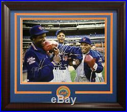 Mike Tyson Gooden Strawberry Signed 16x20 Photo Framed Mets Coin Auto 1986 PSA