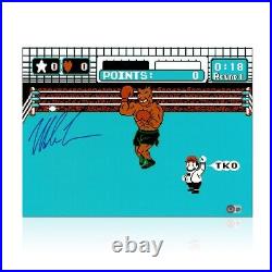Mike Tyson Signed Boxing Photo Punch-Out. Framed
