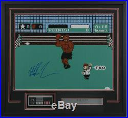 Mike Tyson Signed Framed Boxing 16x20 Punch Out Photo with Nintendo Controller JSA