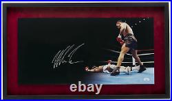 Mike Tyson Signed Framed Suede Matte 12x24 Boxing Panoramic Knockout Photo JSA