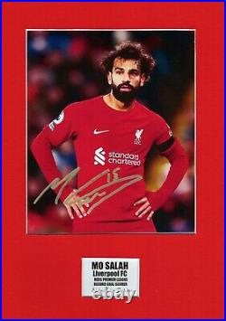 Mo Salah Hand Signed Mounted & Framed Photo Signed COA Great Gift