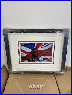 Mo farah signed with COA Quality Framed Photo