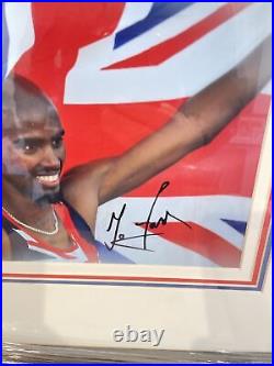 Mo farah signed with COA Quality Framed Photo