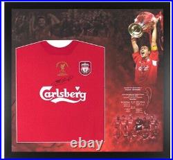 Montage Framed Steven Gerrard Signed Liverpool Shirt Istanbul 2005 £259.99