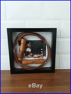 Muhammad Ali Authentic Signed Skipping rope in framed display coa & photo proof