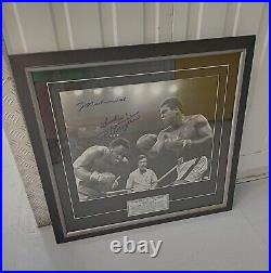Muhammad Ali Joe Frazier dual signed 16 x 20 photo framed Online Authentics COA