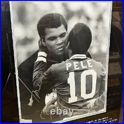 Muhammad Ali & Pelé Dual Signed Framed Photograph with COA