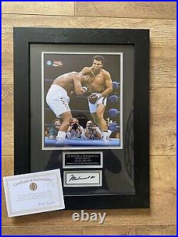 Muhammad Ali Signed And Framed Photo With The Famous Monaghan Family Certificate