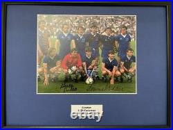 Multi Signed Framed Everton 1985 ECWC Final Photo Kendall Sheedy Ratcliffe Sharp