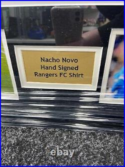 Nacho Novo Hand Signed 2009 Rangers FC Home Shirt Photo Proof FRAMED