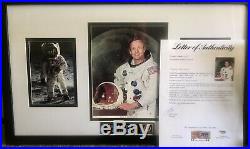 Neil armstrong Signed Autograph Photo Framed Authenticated By PSA DNA No. AD02356