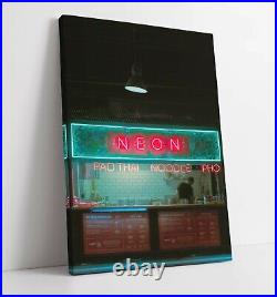 Neon Sign Street Photography -deep Framed Canvas Wall Art Picture Print