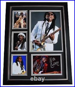 Nile Rodgers Signed Autograph 16x12 framed photo display Chic le Freak Music COA