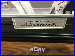 Nolan Ryan Amos Otis (1st NO Hitter) Signed Autograph 16x20 Custom Framed Photo