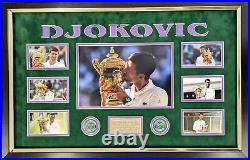 Novak Djokovic Signed & Framed Photo Mount Display Wimbledon AFTAL COA