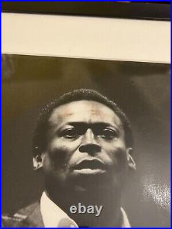 Original framed b&w photo of Miles Davis, Signed by Photographer David Redfern